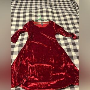 Red velvet dress
